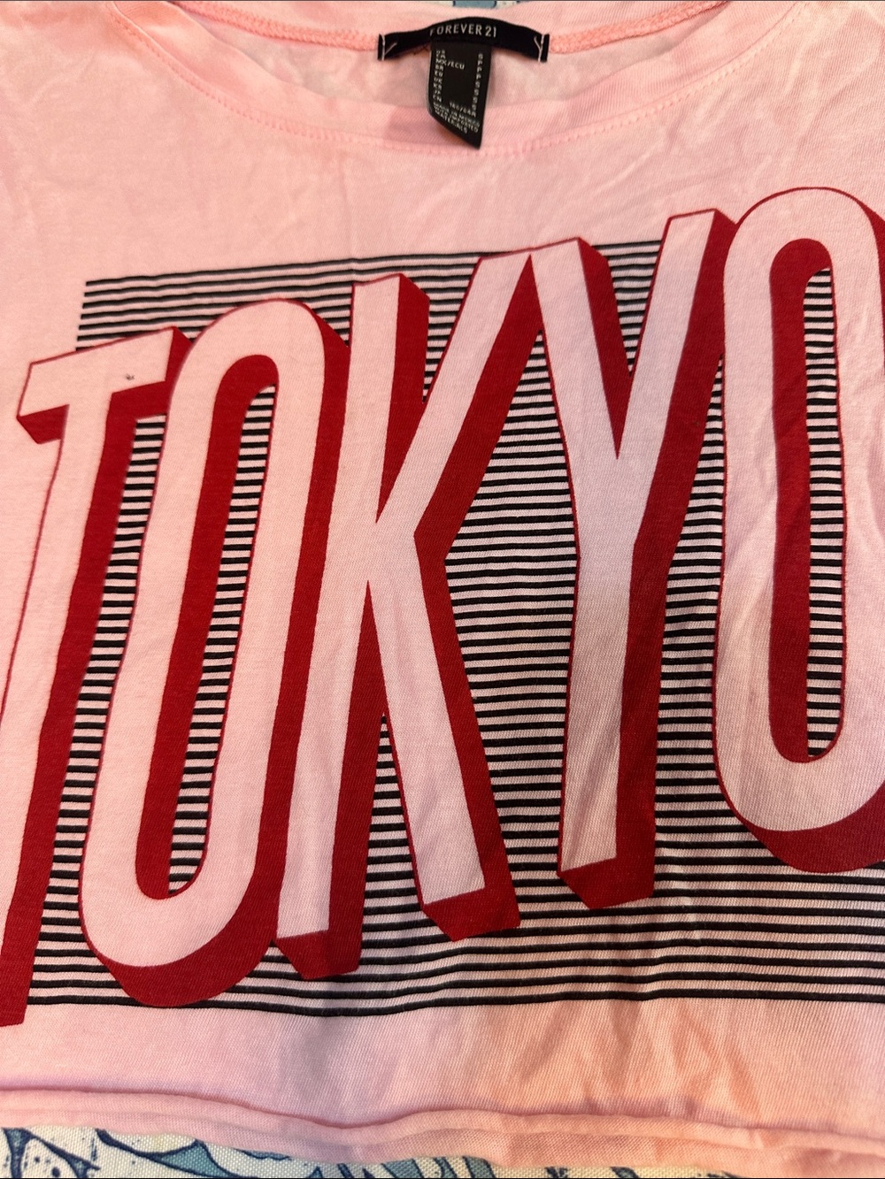 Forever 21 Pink Tee with Red TOKYO Graphic